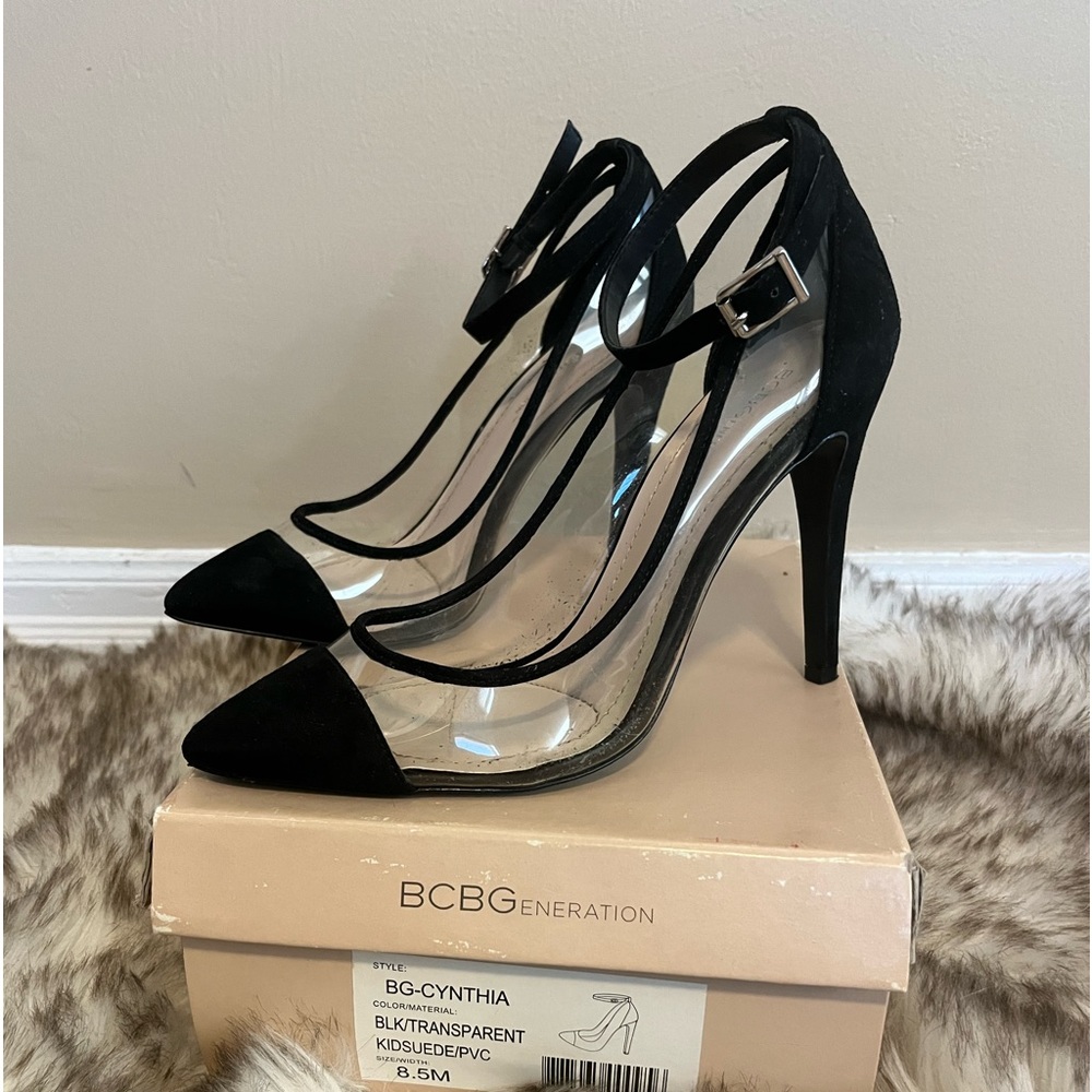 BCBG Generation Cynthia Clear Heel Size 8.5
